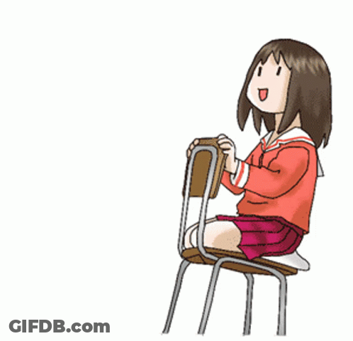 Cartoon Character With Horns In Blue Chair GIF