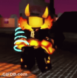 Cartoon Character With Horns On Brick Floor GIF