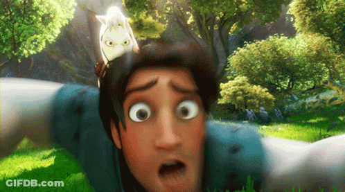 Cartoon Character With Horse On Head Surprised GIF