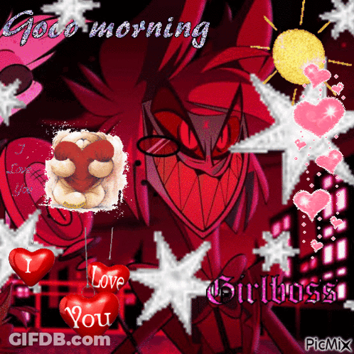 Cartoon Character With I Love You Hearts GIF