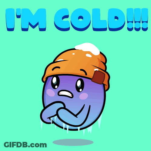Cartoon Character With Ice On Face Saying I'm Cold GIF