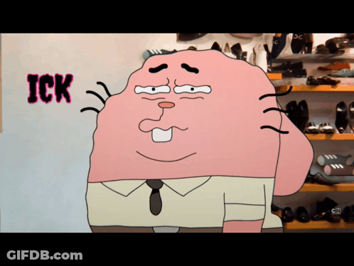 Cartoon Character With Ick On Wall GIF