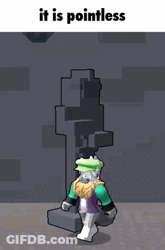 Cartoon Character With It Is Pointless Text GIF