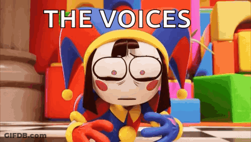 Cartoon Character With Jester Hat And Glasses And Colorful Blocks GIF