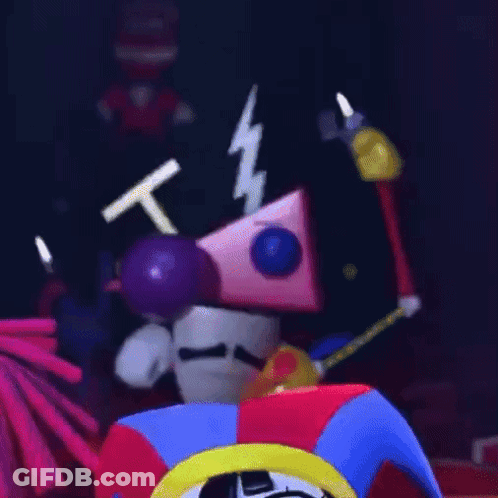 Cartoon Character With Jester Hat And Lightning Bolt GIF