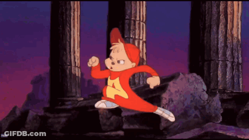 Cartoon Character With Letter A Running GIF