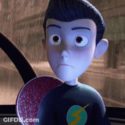 Cartoon Character With Lightning Bolt Sitting In Car GIF