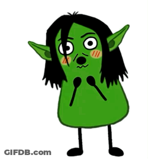Cartoon Character With Long Black Hair And Ears GIF