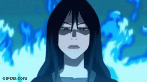 Cartoon Character With Long Black Hair Blue Background GIF