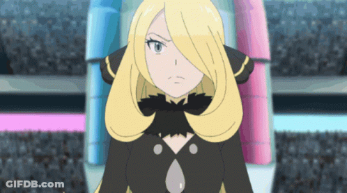 Cartoon Character With Long Blonde Hair And Black Top GIF