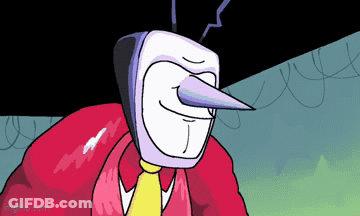 Cartoon Character With Long Nose And Red Jacket And Tie GIF