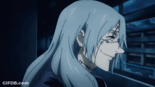 Cartoon Character With Long White Hair And Face Tattoo GIF