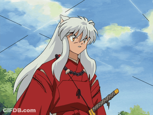 Cartoon Character With Long White Hair And Red Shirt GIF