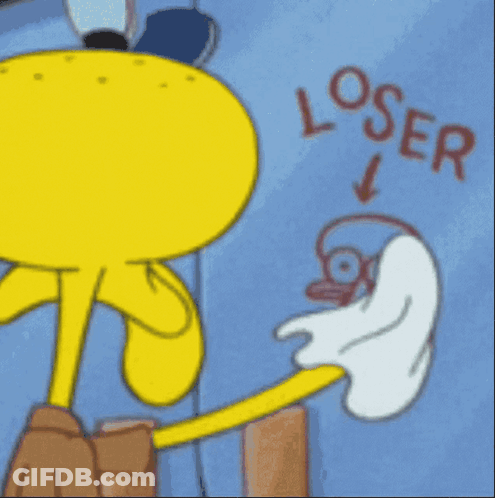 Cartoon Character With Loser Text GIF