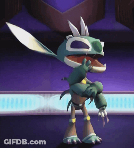 Cartoon Character With Mask On Stage GIF