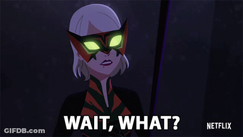 Cartoon Character With Mask Saying Wait What GIF