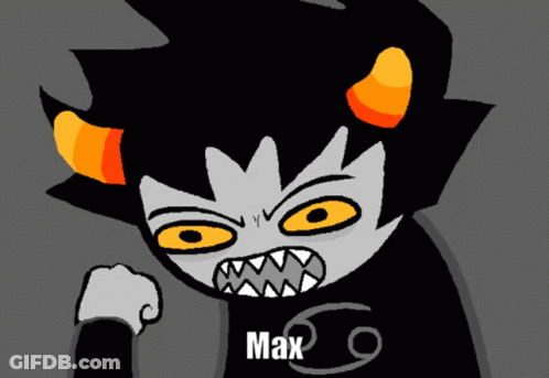 Cartoon Character With Max Text GIF