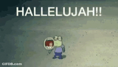 Cartoon Character With Megaphone Saying Hallelujah GIF