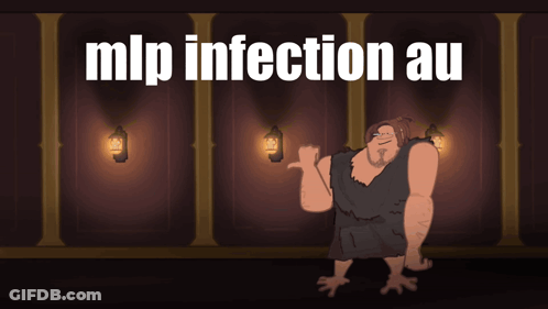 Cartoon Character With Mlp Infection Au GIF