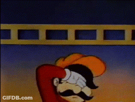 Cartoon Character With Mustache And Gloves GIF