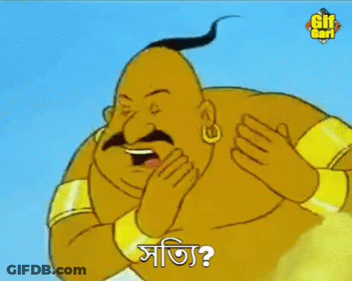 Cartoon Character With Mustache And Ponytail Asking Question In Foreign Language GIF