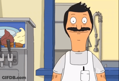 Cartoon Character With Mustache In Front Of Ice Cream Machine GIF