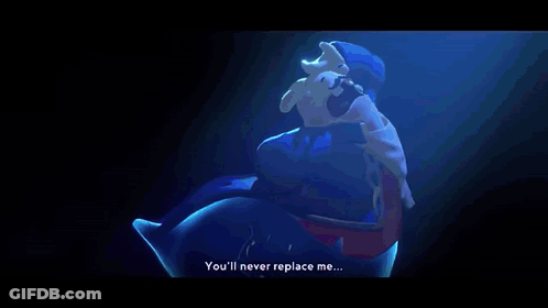Cartoon Character With Mustache Says You'll Never Replace Me GIF