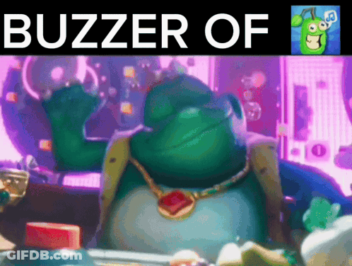 Cartoon Character With Necklace Saying Buzzer GIF