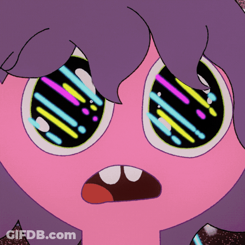 Cartoon Character With Neon Glasses GIF