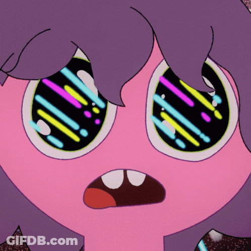 Cartoon Character With Neon Glasses GIF
