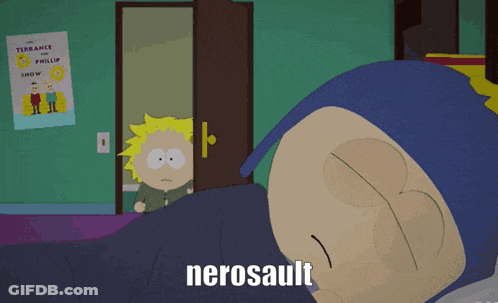 Cartoon Character With Nerosault On Head GIF