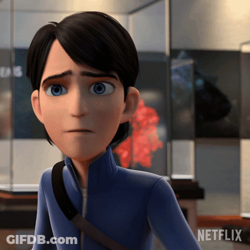 Cartoon Character With Netflix Logo GIF