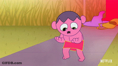 Cartoon Character With Netflix Logo GIF