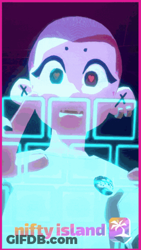 Cartoon Character With Nifty Island GIF