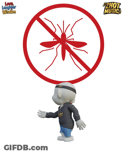 Cartoon Character With No Mosquito Sign GIF