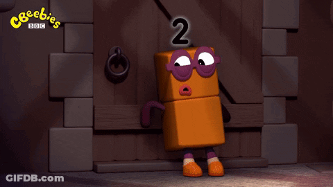 Cartoon Character With Number 2 GIF