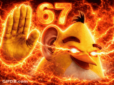 Cartoon Character With Number 67 GIF