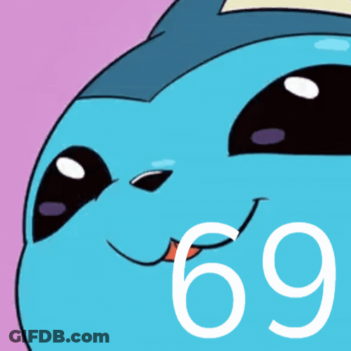 Cartoon Character With Number 69 GIF