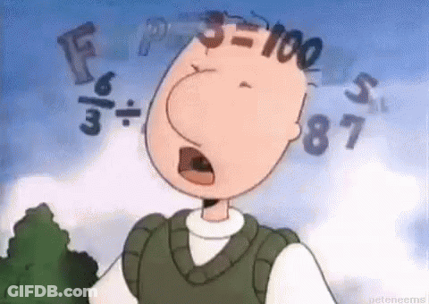 Cartoon Character With Numbers On Head GIF