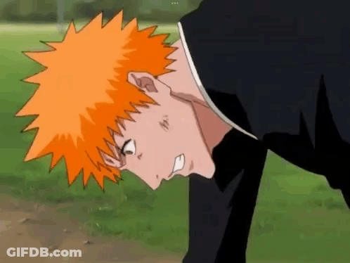 Cartoon Character With Orange Hair And Black Shirt On Grass GIF