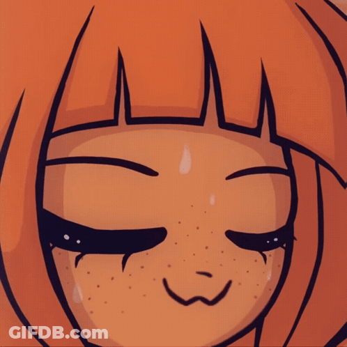 Cartoon Character With Orange Hair And Purple Eyes GIF