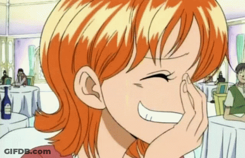 Cartoon Character With Orange Hair Smiling Hand On Face GIF