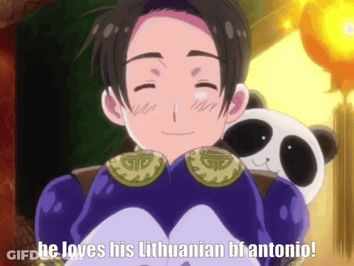 Cartoon Character With Panda Bear He Loves His Lithuanian Brantonio GIF