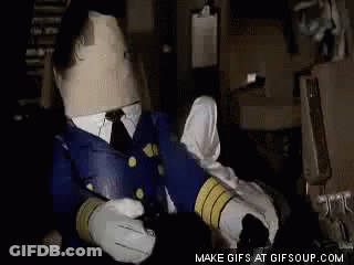 Cartoon Character With Paper Bag On Head Sitting GIF