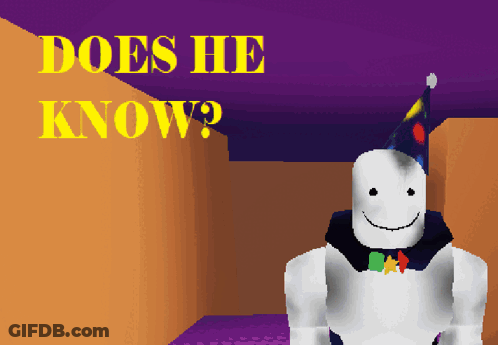 Cartoon Character With Party Hat Does He Know GIF