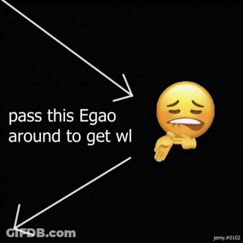 Cartoon Character With Pass This Egao Around To Get WL GIF