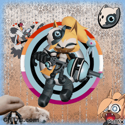Cartoon Character With Picmix GIF
