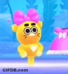 Cartoon Character With Pink Bow GIF