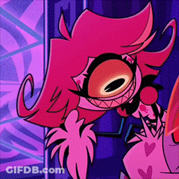 Cartoon Character With Pink Hair And Big Eyes GIF