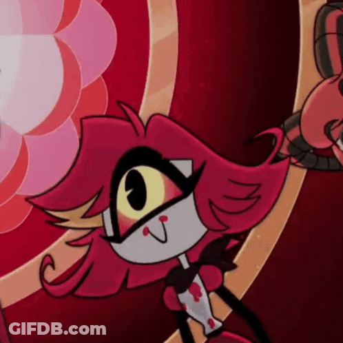 Cartoon Character With Pink Hair And Big Eyes GIF